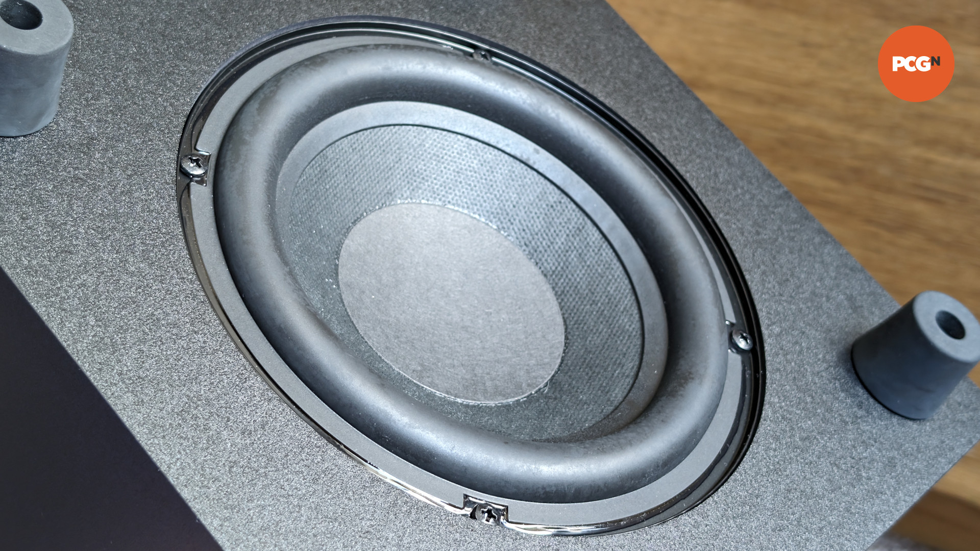 SteelSeries Arena 7 review: Subwoofer closeup