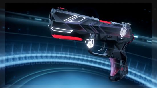 The Valorant classic pistol showcasing one of the many team skins available in VCT CH 2024 Team Capsules.