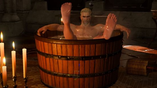The Witcher 3 modding just got a whole lot easier with new mod toolkit: The famous Geralt bath scene is being modded, with his leg out of position and the tub being moved.