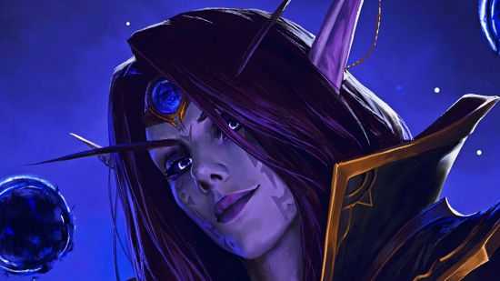 WoW The War Within beta: Xal'atath smirks at the viewer, her eyes glimmering in the dark.
