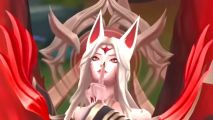 ahri doing the faker pose with her finger to her lips