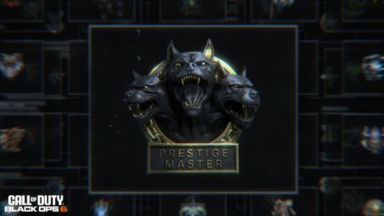 Black Ops 6 Prestige: a military style badge showing three dogs.
