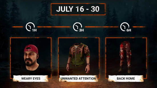 Three cosmetics available for Jonah Vasquez as part of DBD Twitch Drops in July.