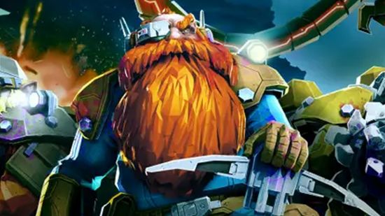 Free new Deep Rock Galactic season makes everything so much harder: A mining dwarf looks ready to leap into action in Deep Rock Galactic.