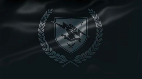 Destiny 2 Bungie rewards emblem is steel grey on a black background