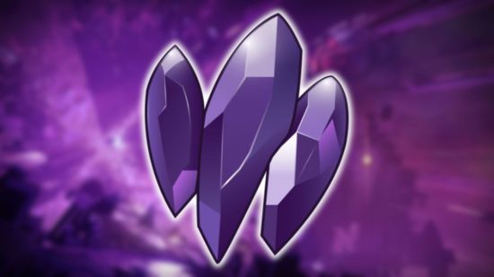 Destiny 2 legendary shards on a purple background