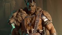New Diablo 4 midseason patch notes brings big barbarian buffs : A barbarian in Diablo 4 looks ready for battle.