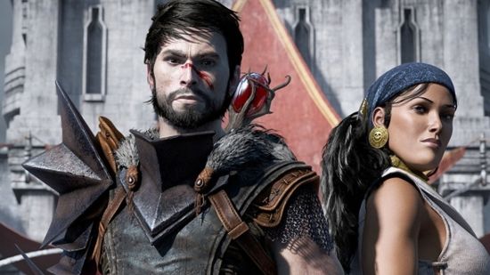 Get each Dragon Age game for less than $3 and prepare for Veilguard: Hawke and Isabela from Dragon Age 2 pose