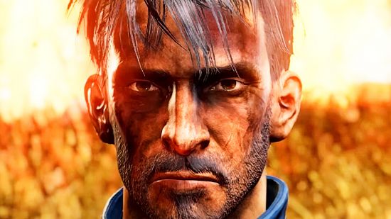 Fallout 76 Ghoul: A survivor with an angry expression from Bethesda RPG game Fallout 76