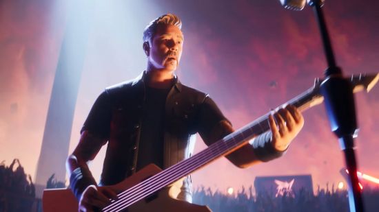 Fortnite skins - James Hetfield from Metallica playing the guitar.