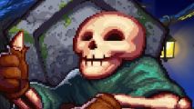 Graveyard Keeper artwork showing the skeleton from the game.