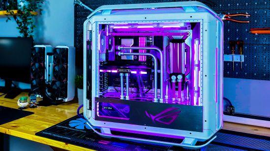 The reflective AMD powered gaming PC with chrome waterblocks