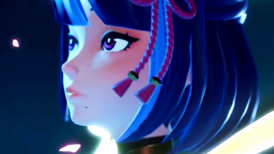 The Palworld Sakurajima update is out now, delivering plenty of reasons to return to the Pokemon-style survival game - A woman with blue hair and purple eyes.