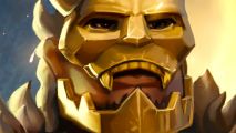 Diablo and Dota 2 come together in new Steam ARPG Roshpit Champions 2 - A man wearing a golden mask.