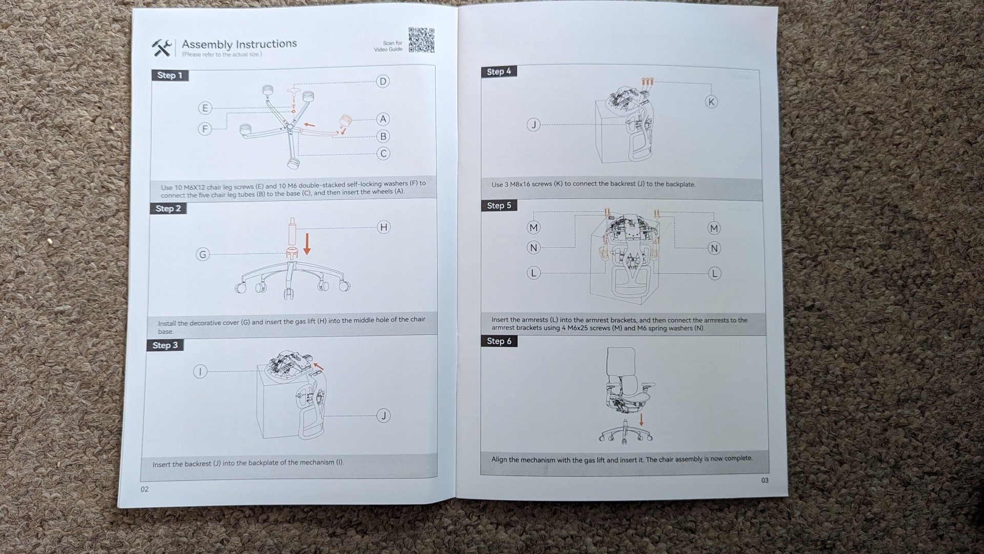 Sihoo S300 ergonomic office chair review image showing the assembly instructions.