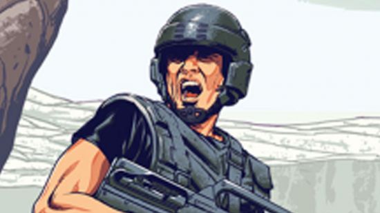 Starship Troopers RTS gets new DLC and sends you back to the bug hunt: A marine from Starship Troopers yells as he goes into battle.