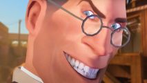 Team Fortress 2 SaveTF2: A doctor in glasses, the Medic from Valve FPS game Team Fortress 2