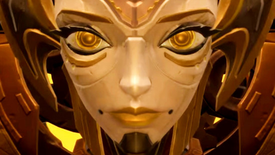 Torchlight Infinite Season 5 Clockwork Ballet features the free Diablo rival's biggest update yet - A clockwork robot face looks down at you with shining golden eyes.