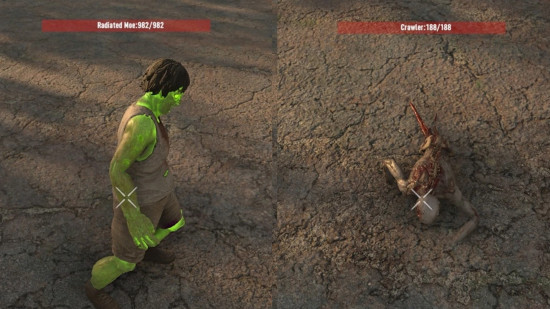 Enemy health bars appear above the heads of two monsters thanks to one of the best 7 Days to Die mods.