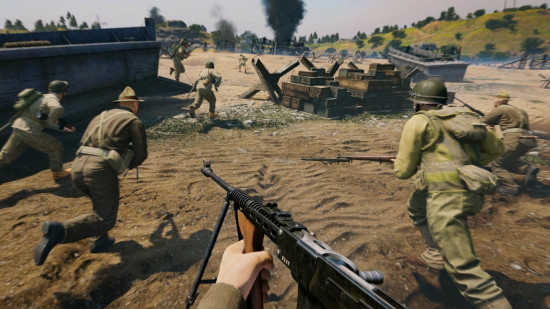 Best free Steam games: Enlisted. Image shows a bunch of soldiers running across the battlefield together,