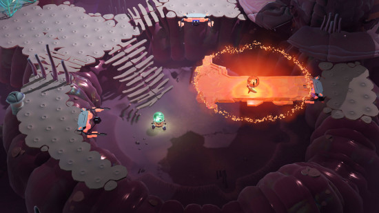 Best Game Pass games: a tiny bug carrying a bright orange orb in Cocoon