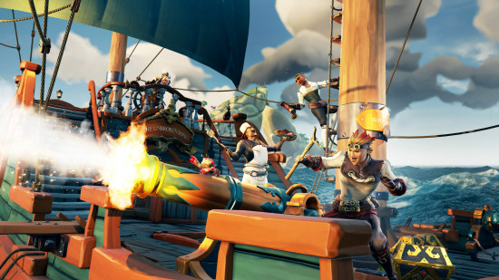 Best multiiplayer games: a group of pirates gallivanting in Sea of Thieves