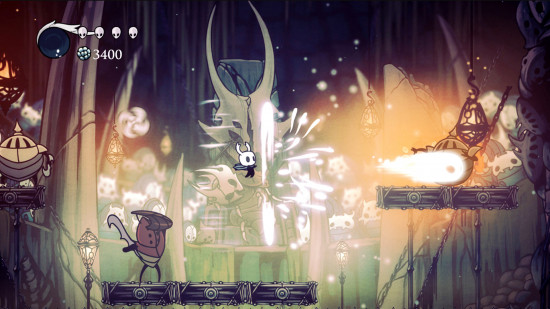 Best PC games: the tiny bug-like Hollow Knight sending out a blast ability