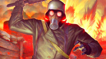 Conscript Steam horror game: A soldier in a gas mask from Steam horror game Conscript