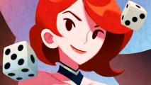 New Steam roguelike Dice and Fold celebrates launch success with extreme mode update - A red-headed woman surrounded by dice.