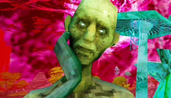 Dread Delusion Steam RPG: A man with green skin and bright eyes from Steam RPG Dread Delusion