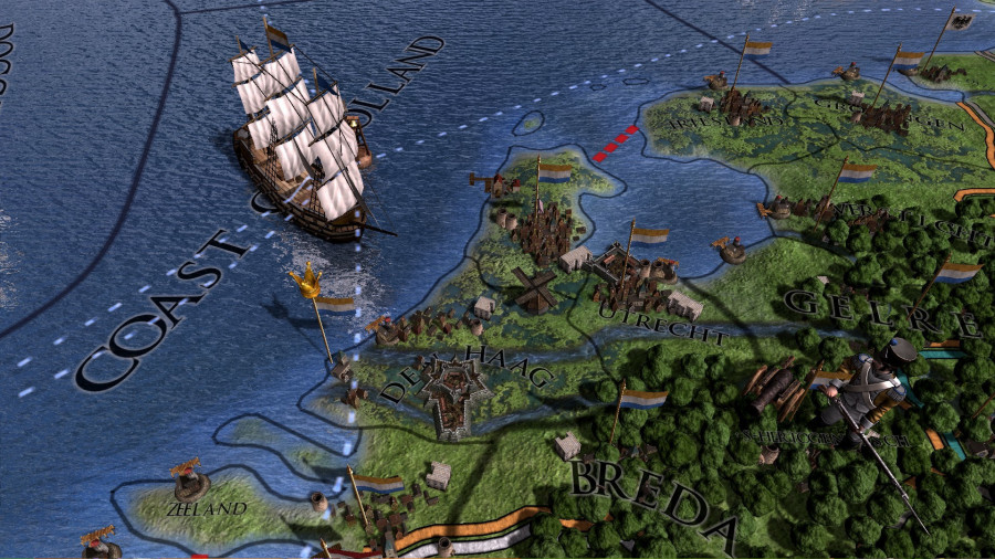 Europa Universalis IV - Boats approach from off the coast of the Netherlands.