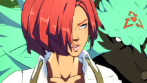 Guilty Gear Strive Team of Three open beta is free on Steam, even if you don't own the game - The red-haired Giovanna and her wolf spirit Rei.