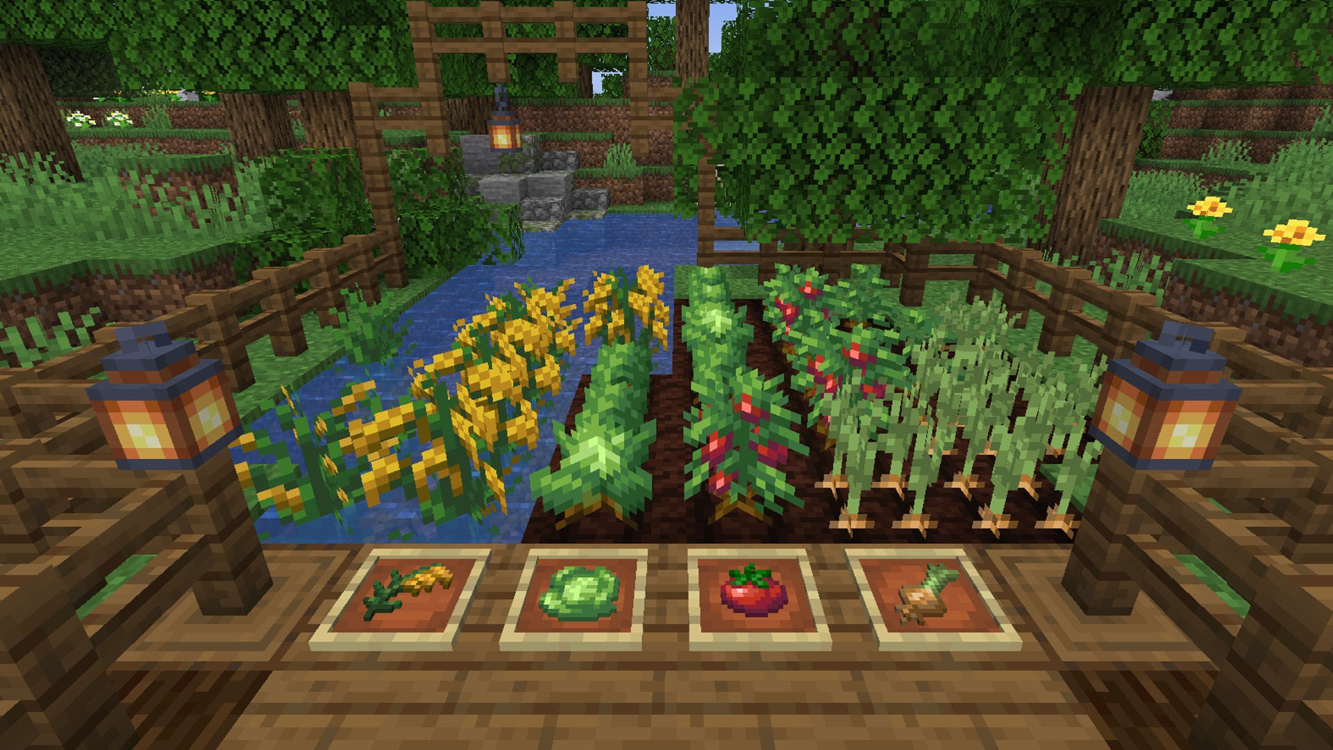 Four new crops in Farmer's Delight, one of the best Minecraft mods.