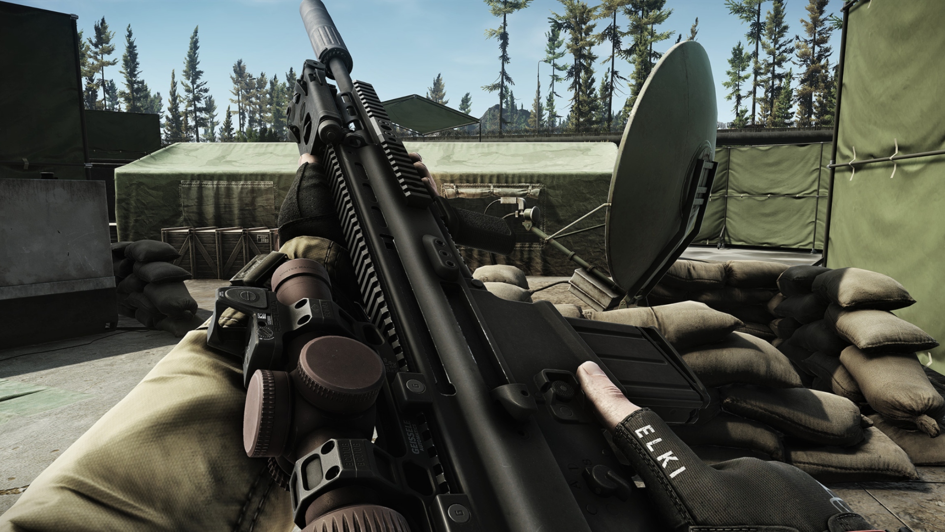 New Escape From Tarkov patch: A soldier checking a gun in Battlestate FPS game EFT