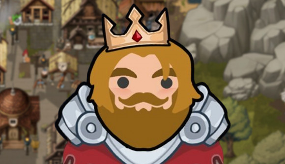 Norland Steam: A cartoon king wearing a gold crown and red and silver armor set against a top-down view of a medieval village