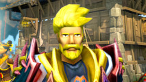 a blonde man with spikey hair and a big beard in runescape