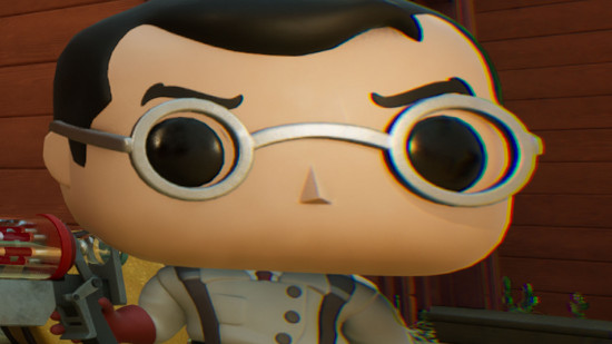 Team Fortress 2 is back, but in the worst possible way: The Medic, in Funko Pop form, stands on 2Fort.