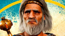 Total War Pharaoh Dynasties update brings a comprehensive combat rework to the Bronze Age strategy game - A bearded man with long, gray hair holding a golden scepter.