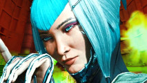 Warframe 1999 Half-Life: A woman with blue hair from FPS game Warframe