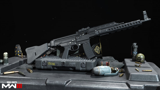 MW3 Battle pass: the worlds first assault rifle, with a new, modern body, all black.