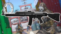 Warzone STG44 loadout: a black assault rifle on a blurred background.