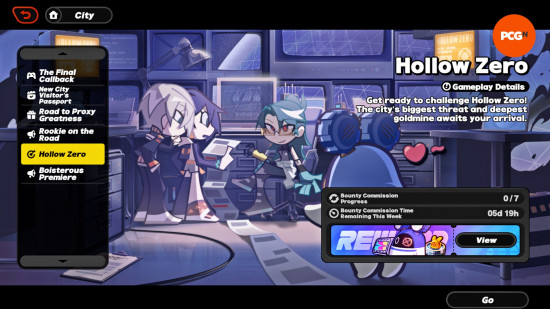 The menu card for Hollow Zero, one of the Zenless Zone Zero events.