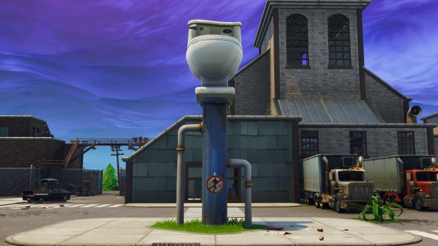 Giant Porcelain Stone Fortnite Fortnite Where To Dance On Top Of A Clock Tower Pink Tree And Giant Porcelain Throne Pcgamesn