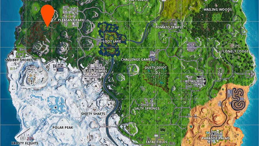 Fortnite search letter o west of pleasant park