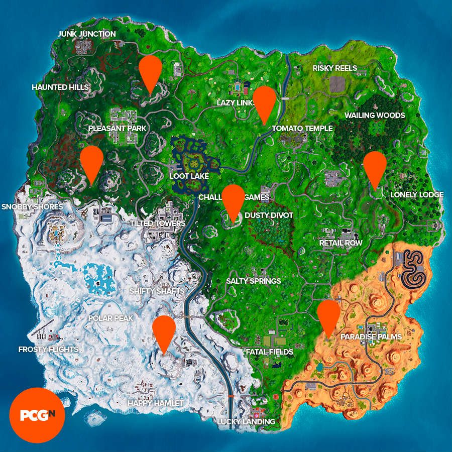 Fortnite Expedition Outposts locations map