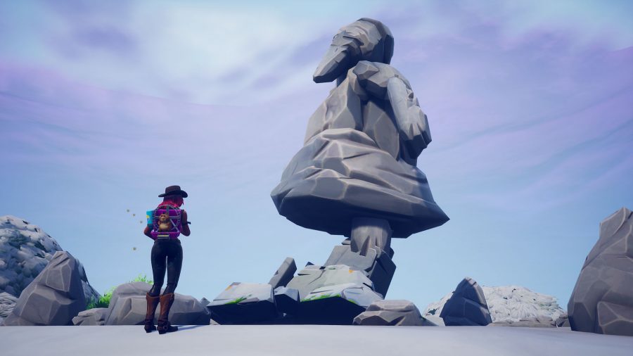 fortnite search between a mysterious hatch a giant rock lady and a precarious flatbed week 8 challenges guide - fortnite search between a mysterious hatch a giant