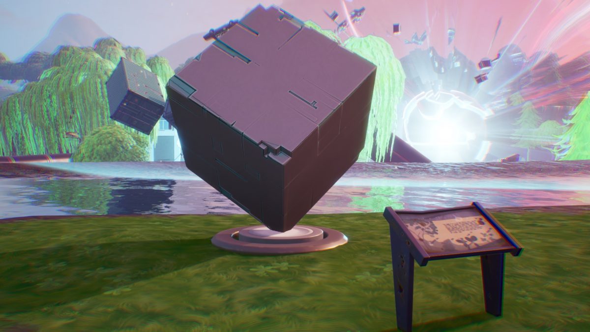 Fortnite Visit A Memorial Cube In The Desert Or By A Lake Pcgamesn