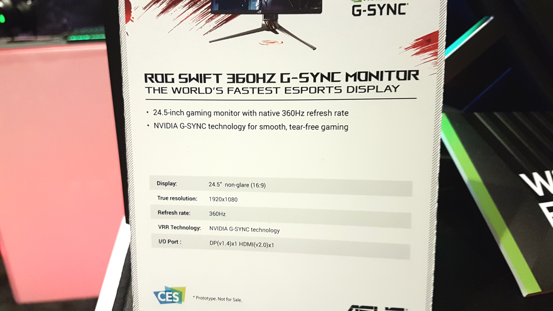 The ROG Swift 360Hz is the world's fastest esports gaming monitor