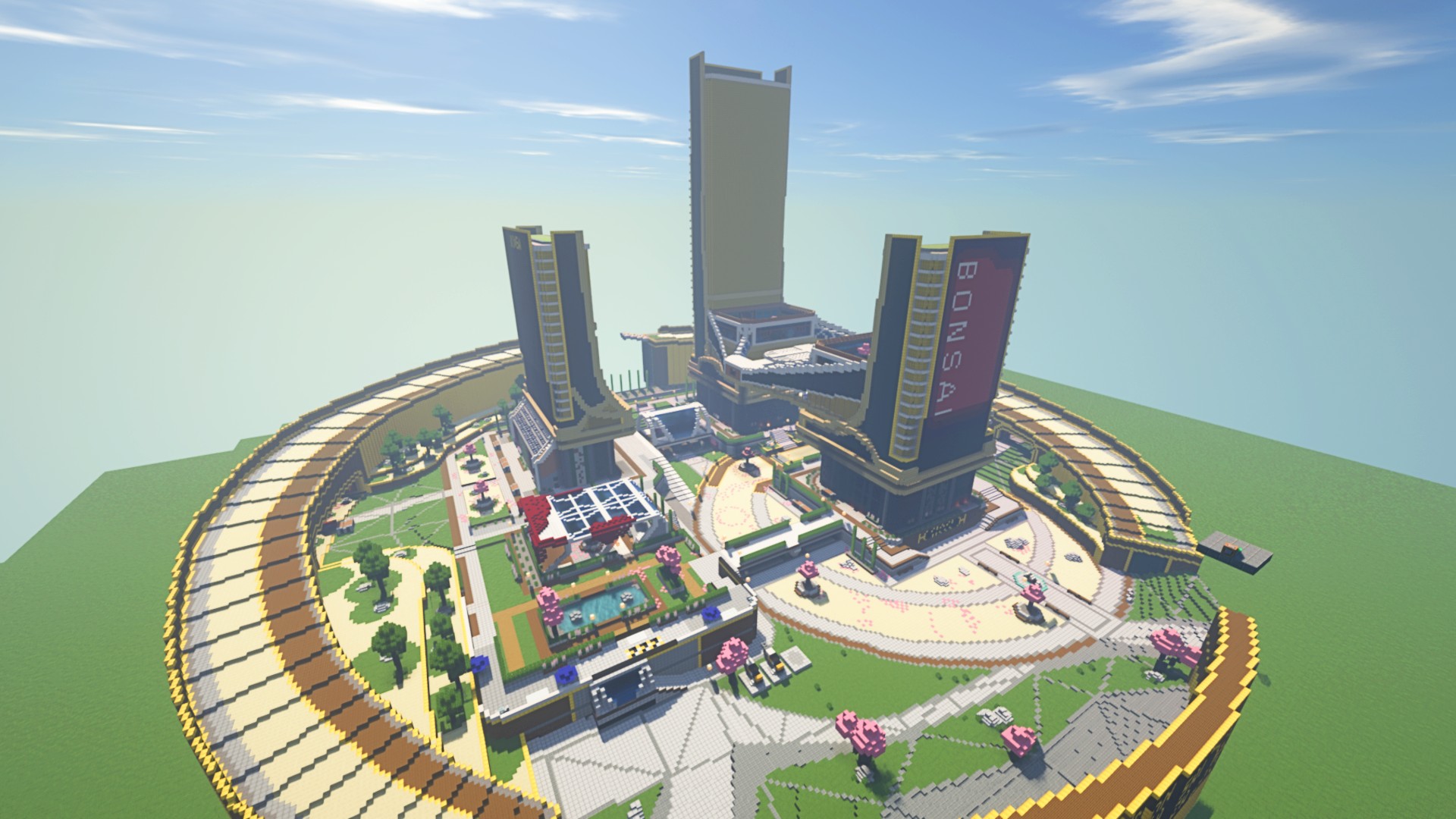 Apex Legends Fan Spends Two Months Rebuilding Bonzai Plaza In Minecraft Pcgamesn