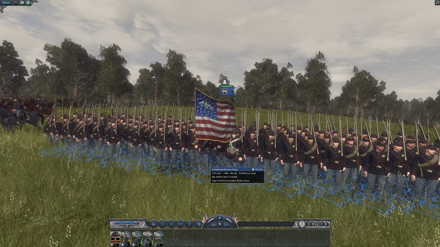 A line of Union infantry from Napoleon Total War mod North and South ACW